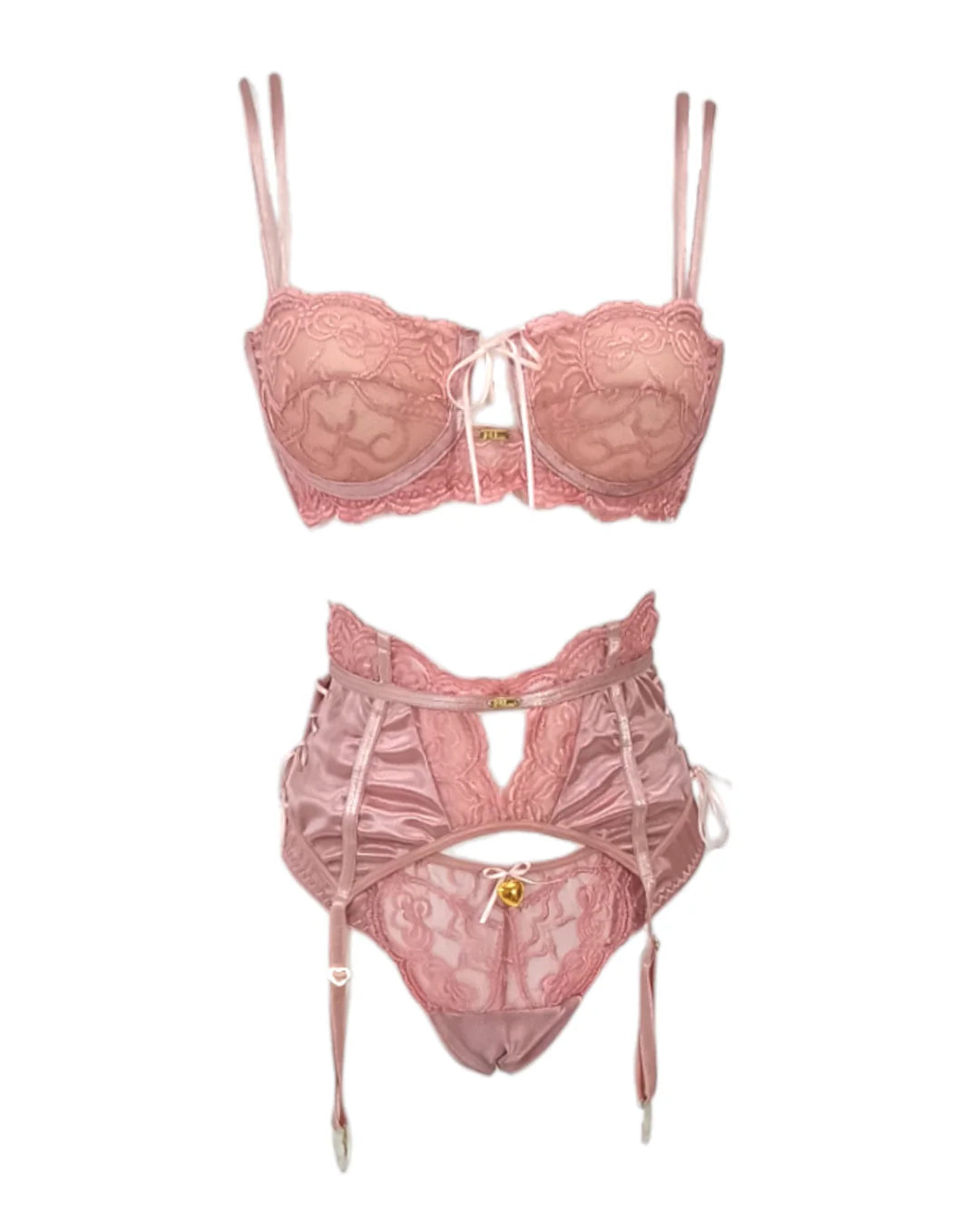 Set Sylvie Rosa – Lencería colombiana en encaje licrado